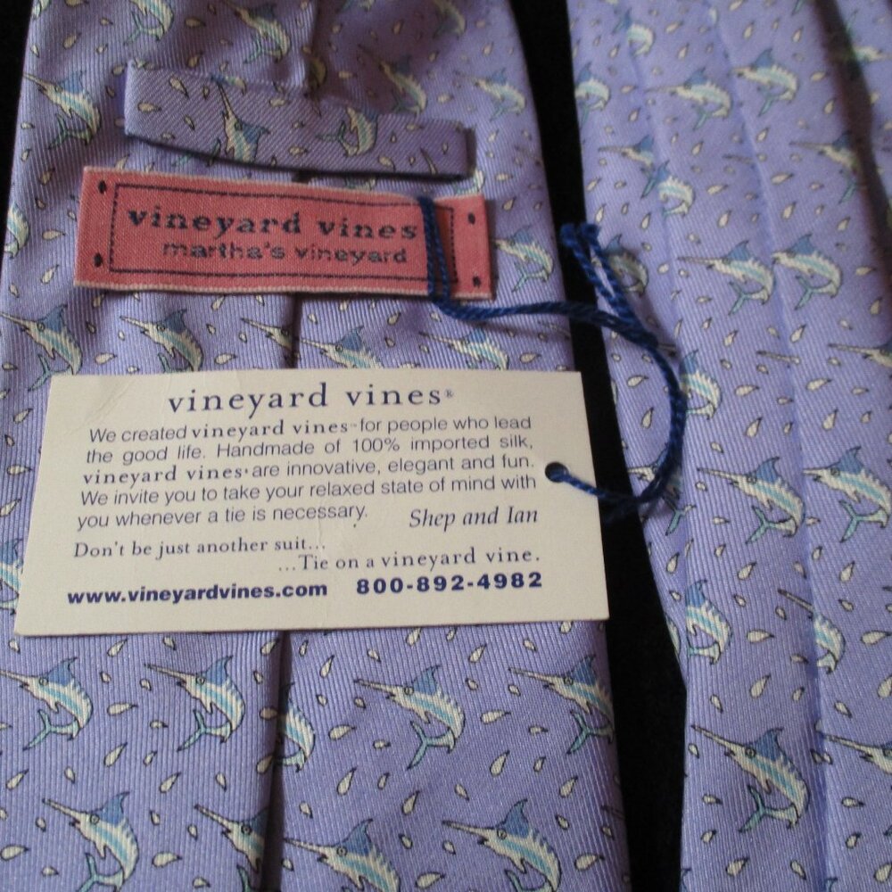 Mens Vinyard Vines Swordfish Necktie NWT - Picture 3 of 4